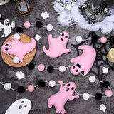 Halloween Ghost Banner: Felt Party Decor, Black, White & Orange