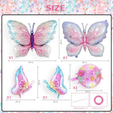 Butterfly Balloons Decorations - 6 Pieces Pink Purple Butterfly Foil Balloons For Girl Fairy Spring Floral Butterfly Themed Party Decor Wedding Birthday Baby Shower Party Supplies