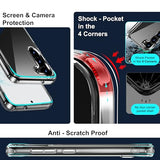 Kickstand for  Galaxy S23 Case, 3-Way Adjustable with Metal Stand, Military-Grade Shockproof Bumper, Slim Transparent Acrylic Back Cover,