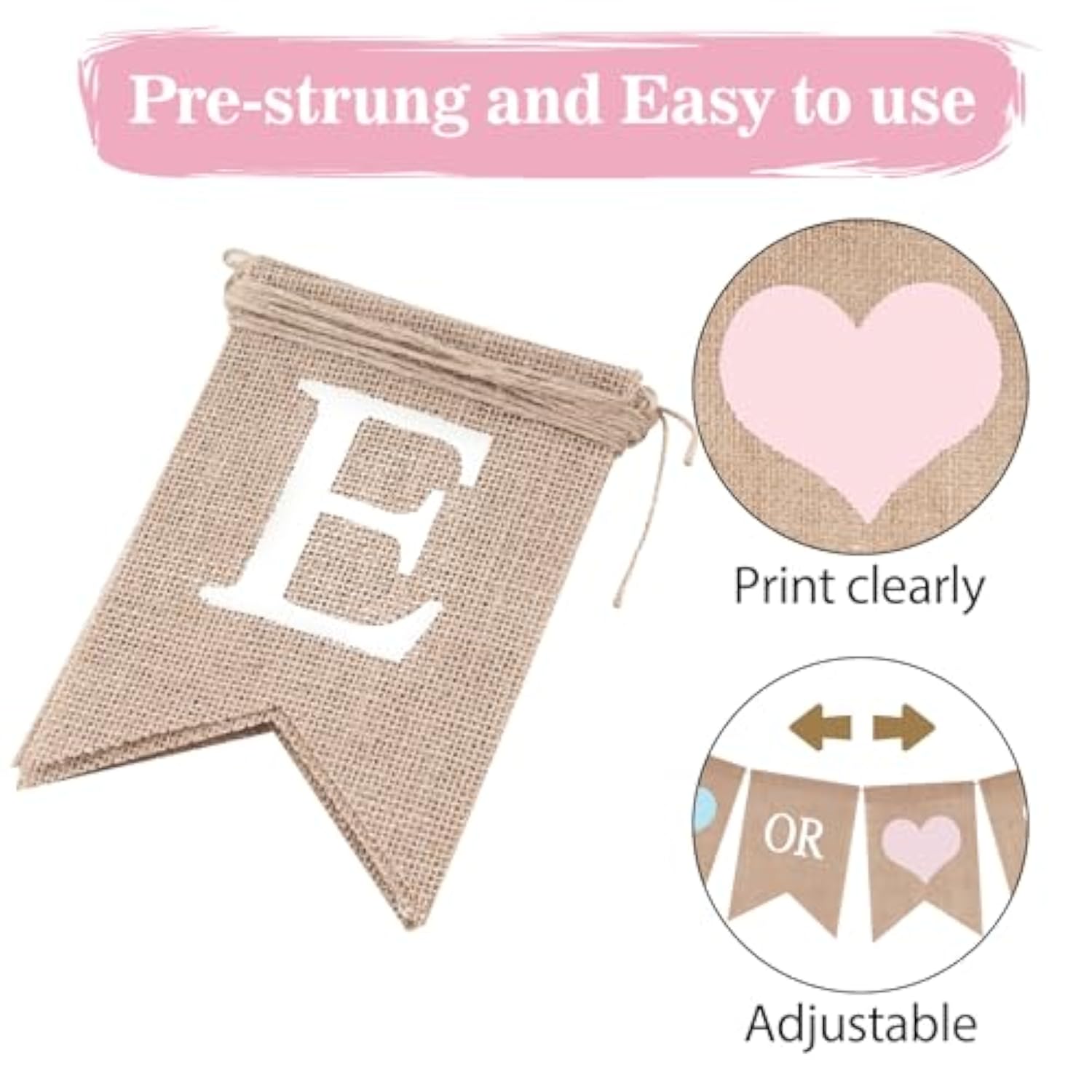 He Or She Banner, No Diy He Or She Gender Reveal Burlap Banners, Baby Shower Banner Sign For Girls Or Boy, Gender Reveal, Welcome Baby Backdrop Decoration