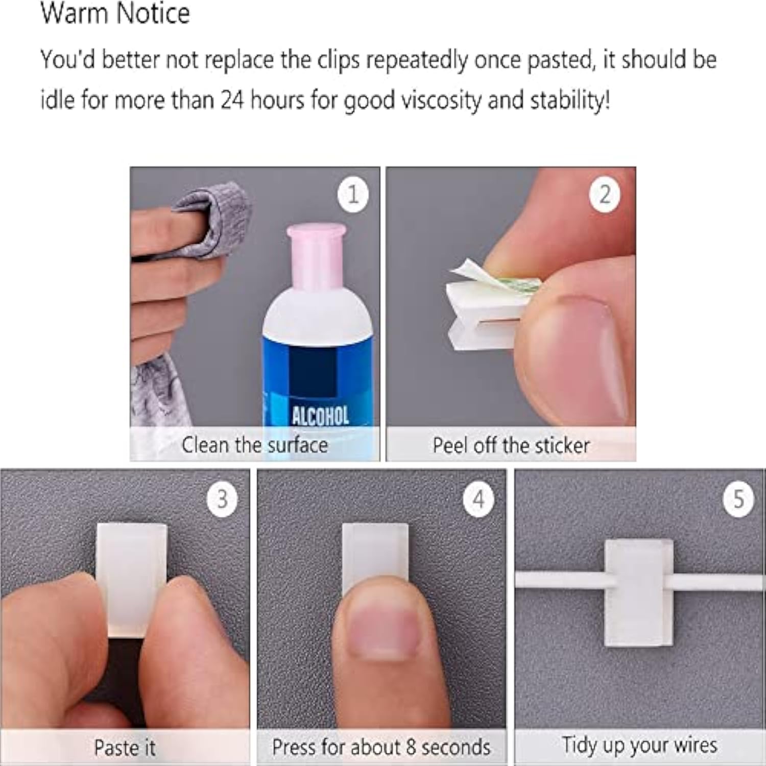 100 Pcs Christmas Light Clips Adhesive Hooks For Outdoor String Cable Wire Clips Adhesive Wire Management Cord Holder For The Wall, Under Desk, Car, Home And Office(Small, White)
