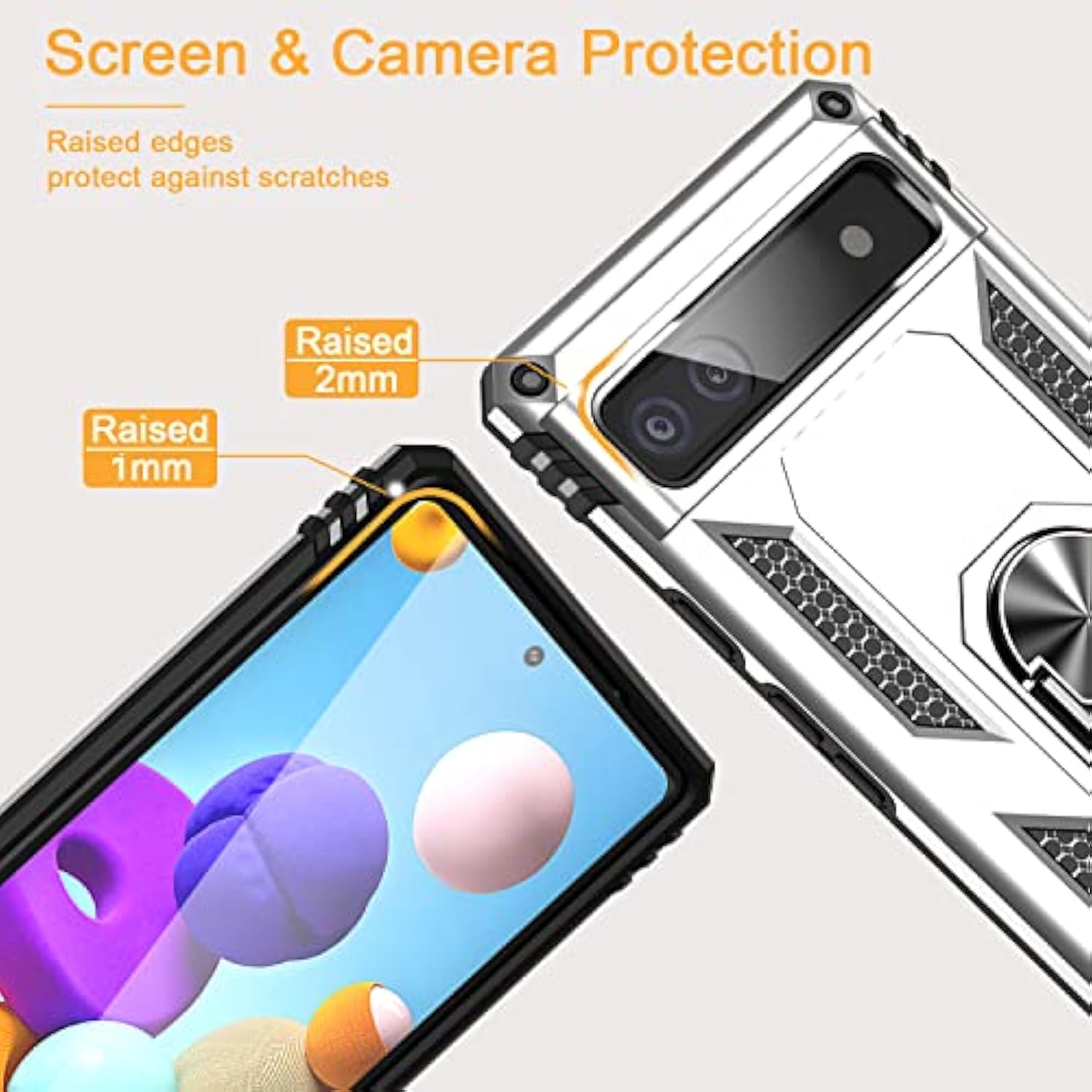 Google Pixel 6a Case with Tempered Glass Screen Protector