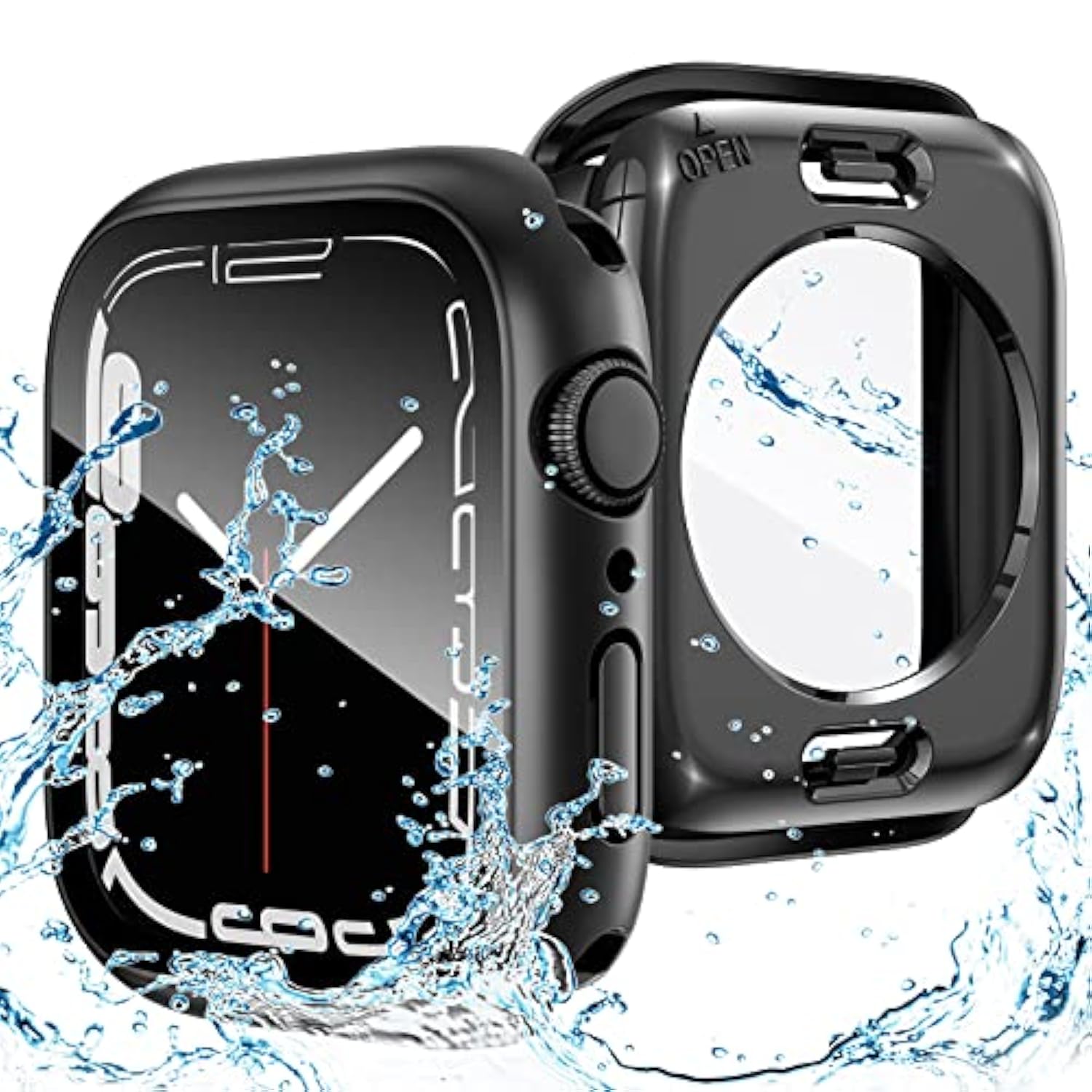 2 In 1 Waterproof Case For Apple Watch Screen Protector 44Mm Se 2Nd Gen Series 6 5 4, 360 Protective Glass Face Cover Hard Pc Bumper + Back Frame For Iwatch Accessories 44 Mm