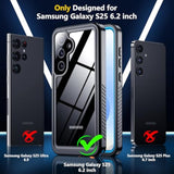 Designed For Samsung Galaxy S25 Case Waterproof,Built-In [ Screen + Camera Lens Protector][Ip68 Underwater] Full Protection Heavy Duty Shockproof Anti-Scratched Phone Case, Blue