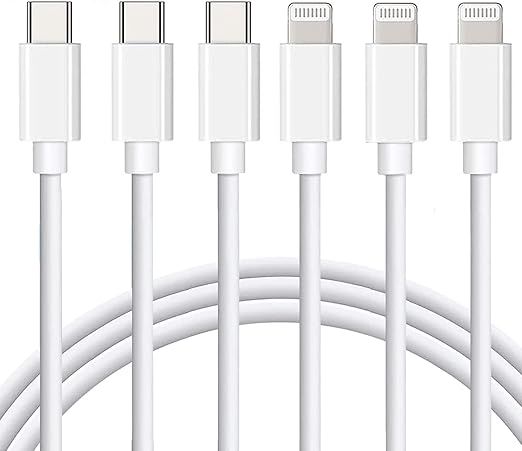 3 Pack Apple MFi Certified USB C to Lightning Cable 6FT Fast Charging Cord for iPhone 14 13 12 11 iPad