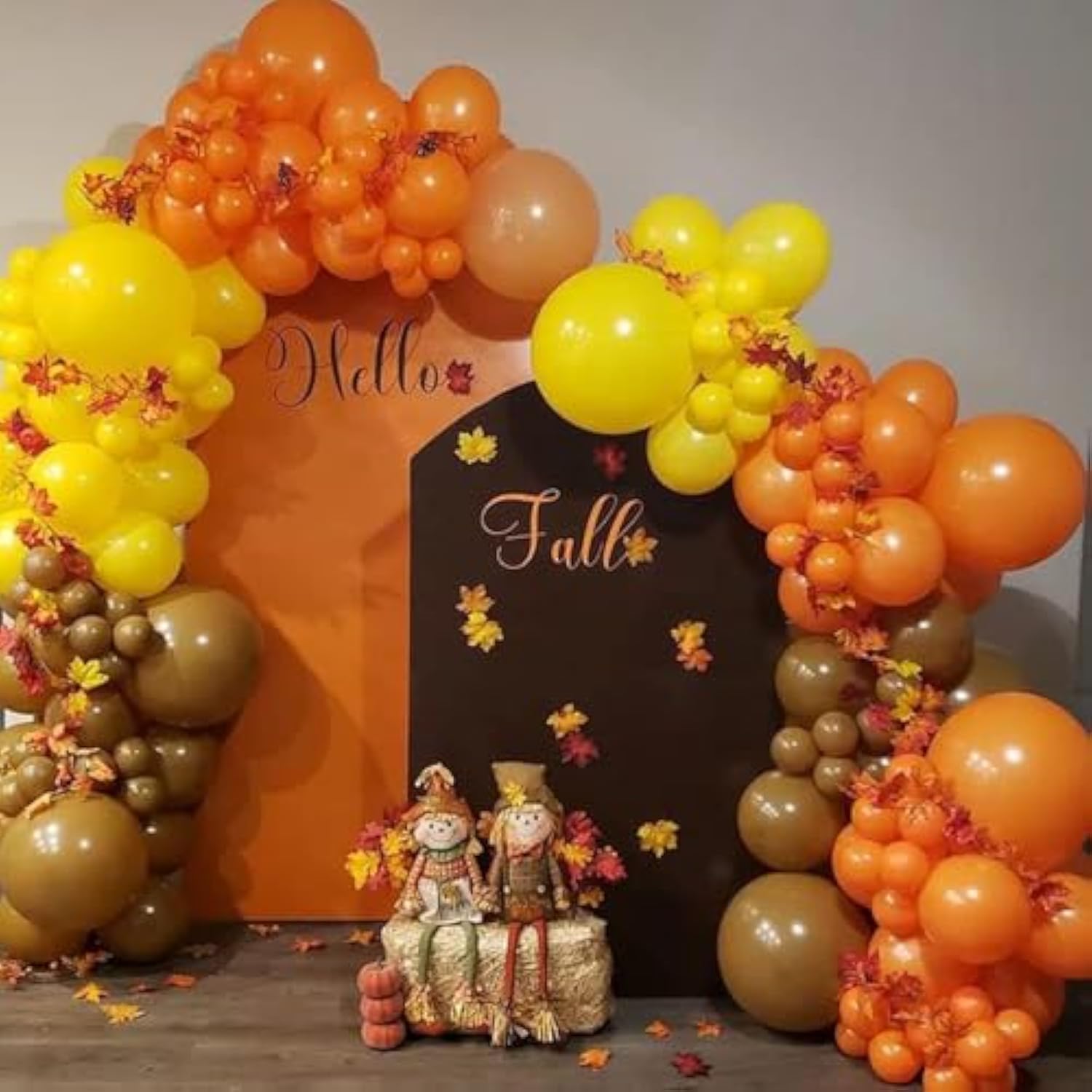 Fall Balloon Arch Kit: Thanksgiving Pumpkin & Leaf Garland
