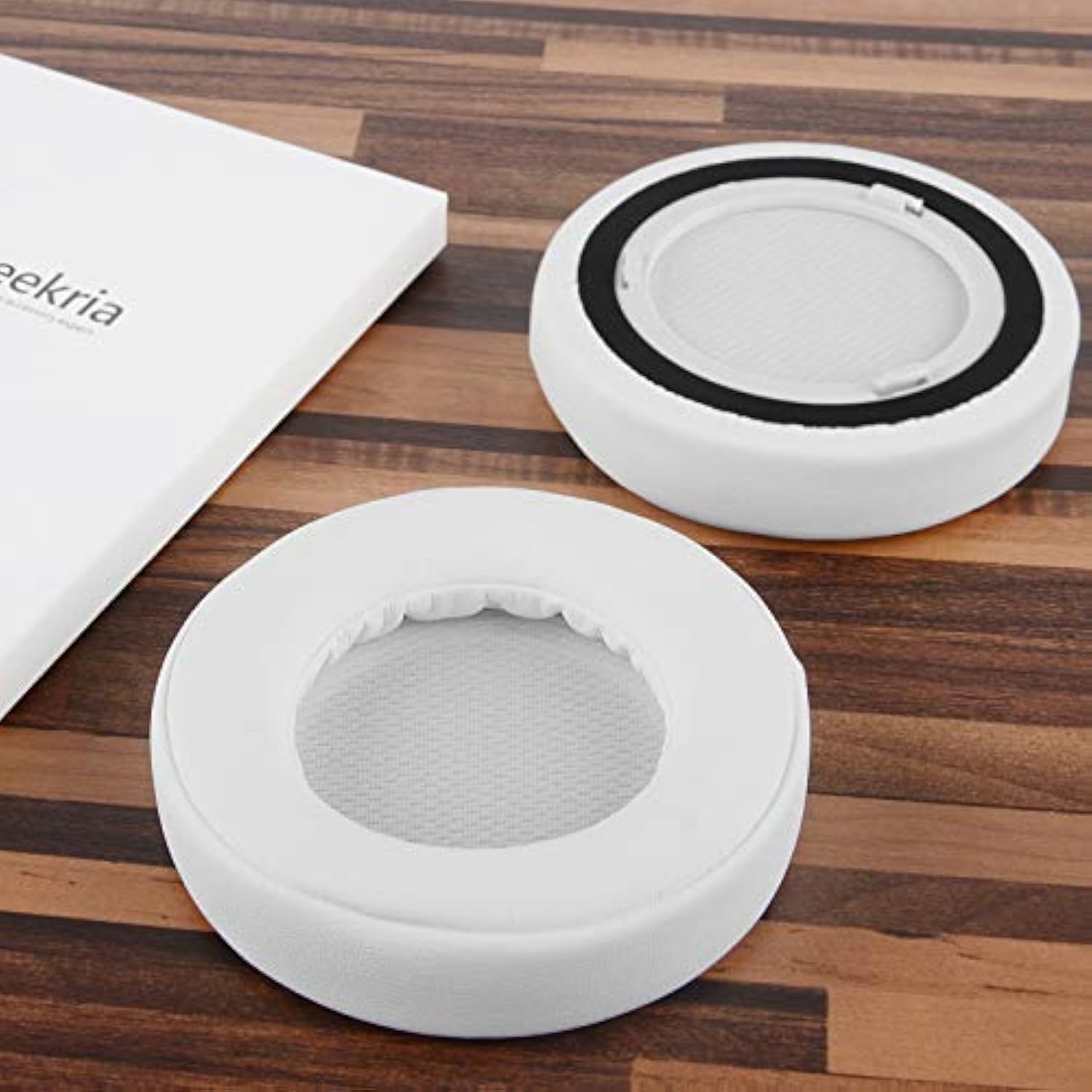 Geekria QuickFit Replacement Ear Pads for Corsair VirtuosoRGB/VirtuosoWirelessSE/VirtuosoWirelessXT Headphones Ear Cushions, Headset Earpads, Repair Parts (White)