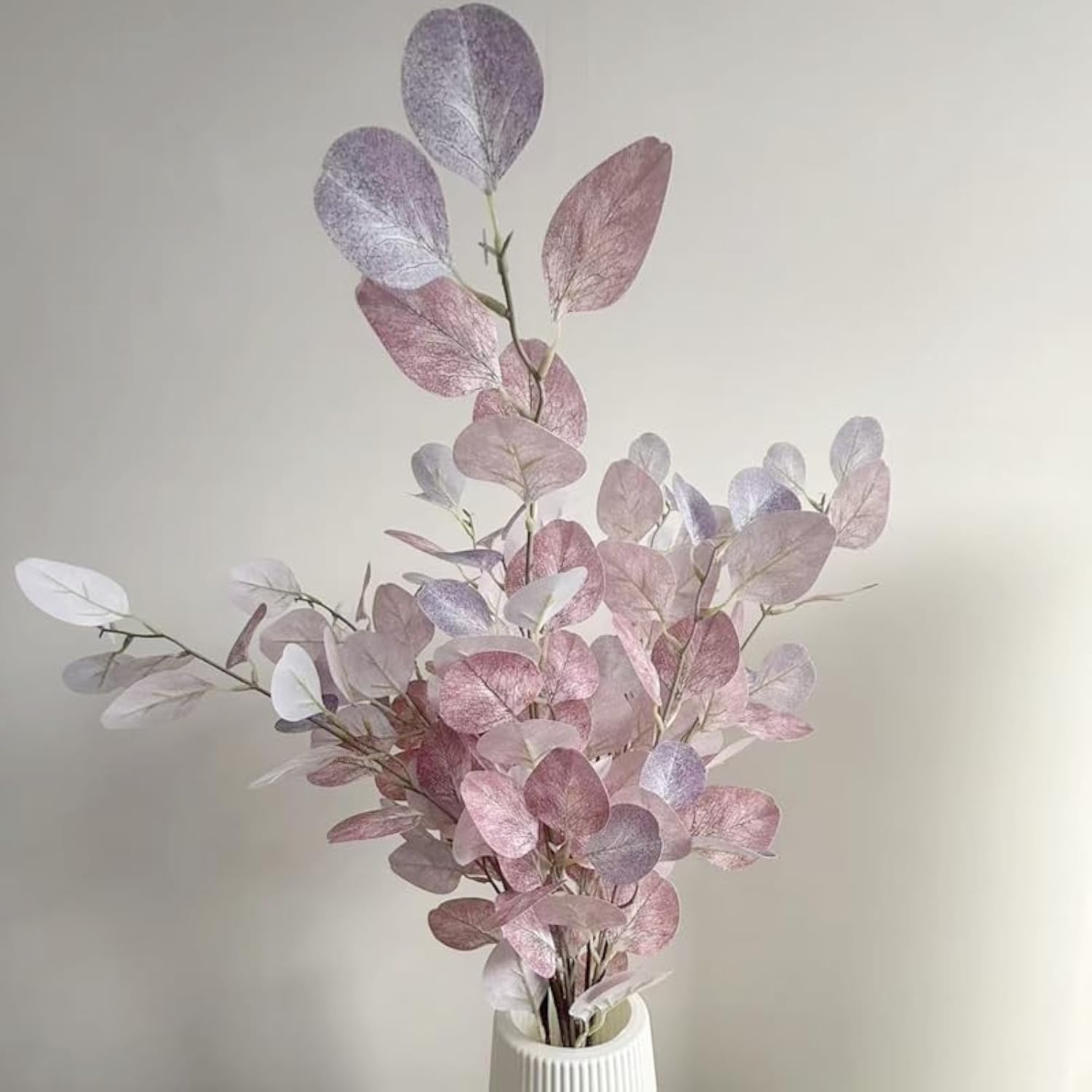 4 Pcs Fall Flowers Artificial For Decoration 33'' Artificial Eucalyptus Stems Long Stem Eucalyptus Branches For Home Wedding Festival Party Decor,Light Purple