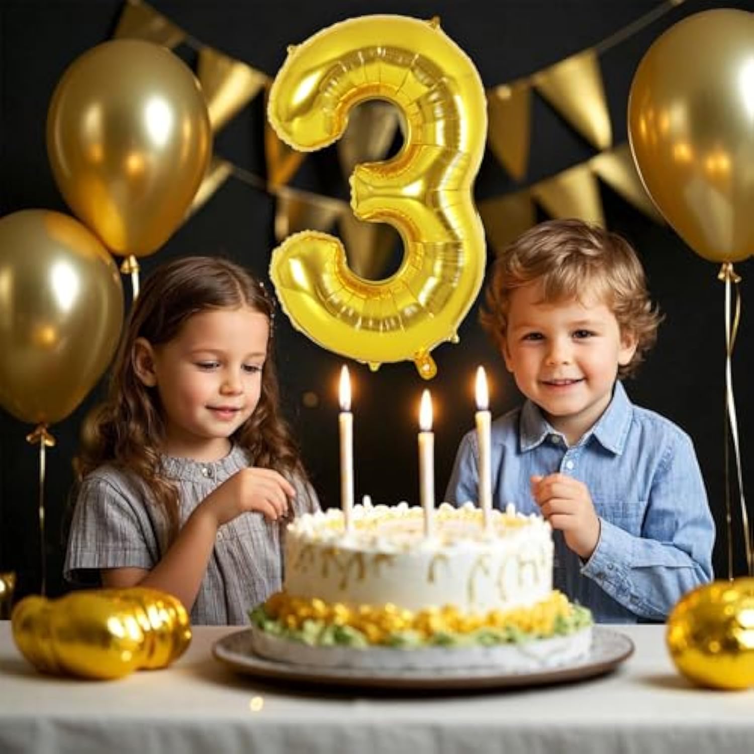 Number Balloons 16 Inch, Gold Number Foil Balloons 0-9, Small Mylar Balloon Numbers For Birthday Aniversary Gold Party Decorations Supplies