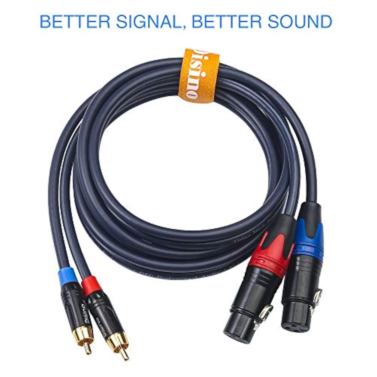 Dual Female Xlr To Dual Rca Cable, Heavy Duty 2-Xlr Female To 2 Rca/Phone Plug Male Hifi Stereo Audio Connection Microphone Cable Interconnect Lead Wire - 5 Feet /1.5 Meters