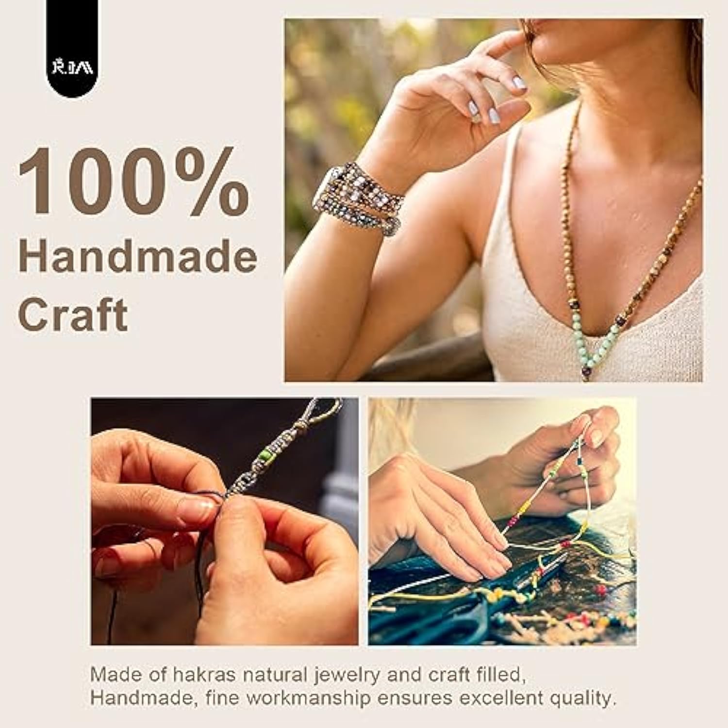 Boho Beaded Watch Band Women Compatible With Apple Watch Band 38Mm 40Mm 41Mm 42Mm(S10) Brown Stone Bracelet Adjustable Handmade Braided Rope Watch Strap For Iwatch Series 10/9/8/7/6/5/4/3/2/1/Se