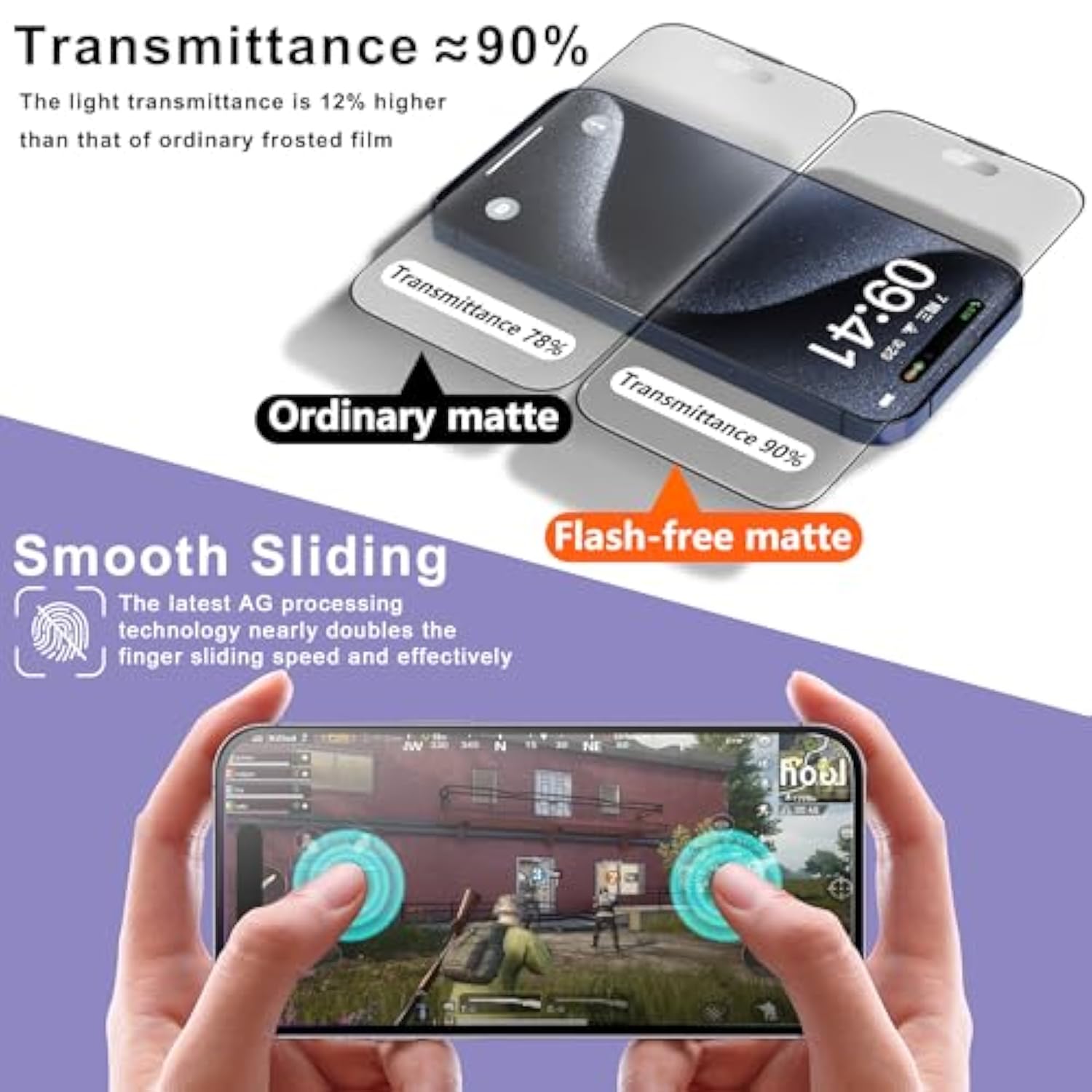 2 Pack Matte Screen Protector For Iphone 16 Pro Max, 9H Tempered Glass, Full Coverage, Anti-Fingerprint, Auto Dust-Elimination, No Bubble, Easy Installation