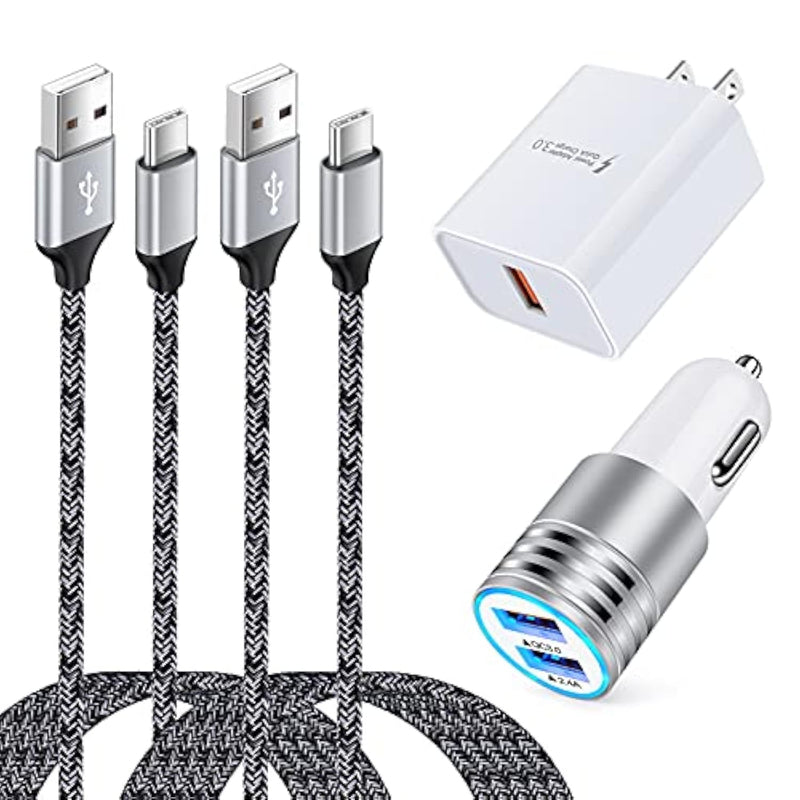 Qc 3.0 Fast Wall Charger Cube Car Charger Charger Cable Cord 6Ft Fast Charging For Samsung Galaxy A06/A55 5G/A35 5G/A54/A53/A15/A14/A13/A05S/A03S/S24 Ultra/S24 Plus/S23Fe, Google Pixel 9 Pro Xl 8 7 6A