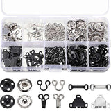 100 Pairs 3 Styles Skirt Sewing Hooks And Eyes, Sewing Snaps Kit Hook
