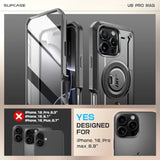 SUPCASE for iPhone 16 Pro Max Case with Stand (UBPro Mag), [Support MagSafe] [Built-in Screen Protector & Belt Clip] [Military-Grade Protection] Magnetic Phone Case for iPhone 16 Pro Max 6.9'', Black