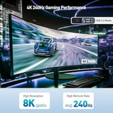 Cable Matters 8-in-1 USB C Hub DisplayPort 1.4, USB C Dock 8K@60Hz / 4K@240Hz