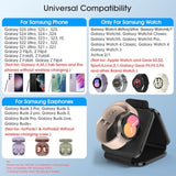 Pocket Wireless Charger For Samsung Android Phone, Foldable Travel Wireless Charging Station/Stand Compatible For Samsung S25 Ultra/S24/Z Flip 6/5, Watch Charger For Samsung Watch 7/Buds Pro3/2(Balck)