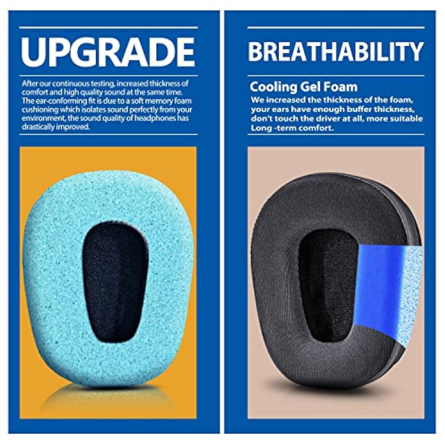 B450-Xt B550-Xt Kit Replacement Ear Pads Cushion Compatible With B450-Xt B550Xt Headset I B450 B550 Xt Accessories (Cooling Gel)