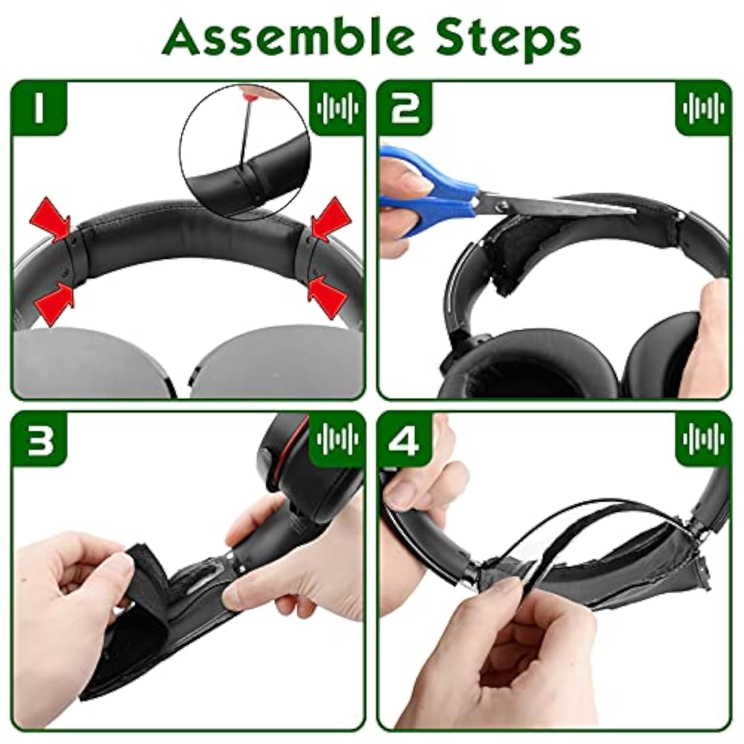 Geekria Replacement Earpad + Headband Set Compatible with Sony MDR-XB950BT, MDR-XB950B1 Headphones, Repair Parts Suit (Dark Red)