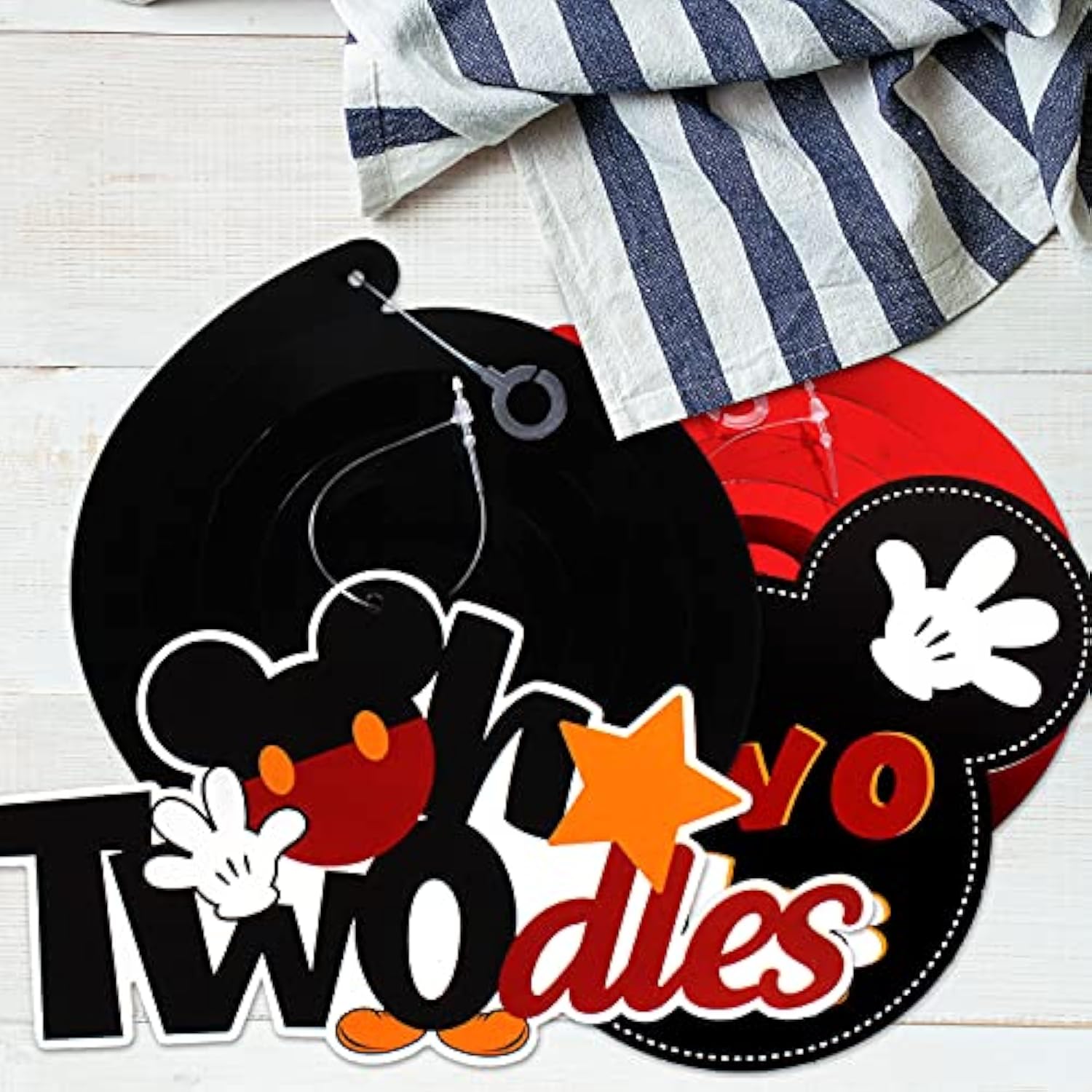 Oh Twodles Birthday Swirls Streamers - Cheers To Boys 2Nd Birthday Kids Two Years Old Mouse Theme Party Hanging Decorations.