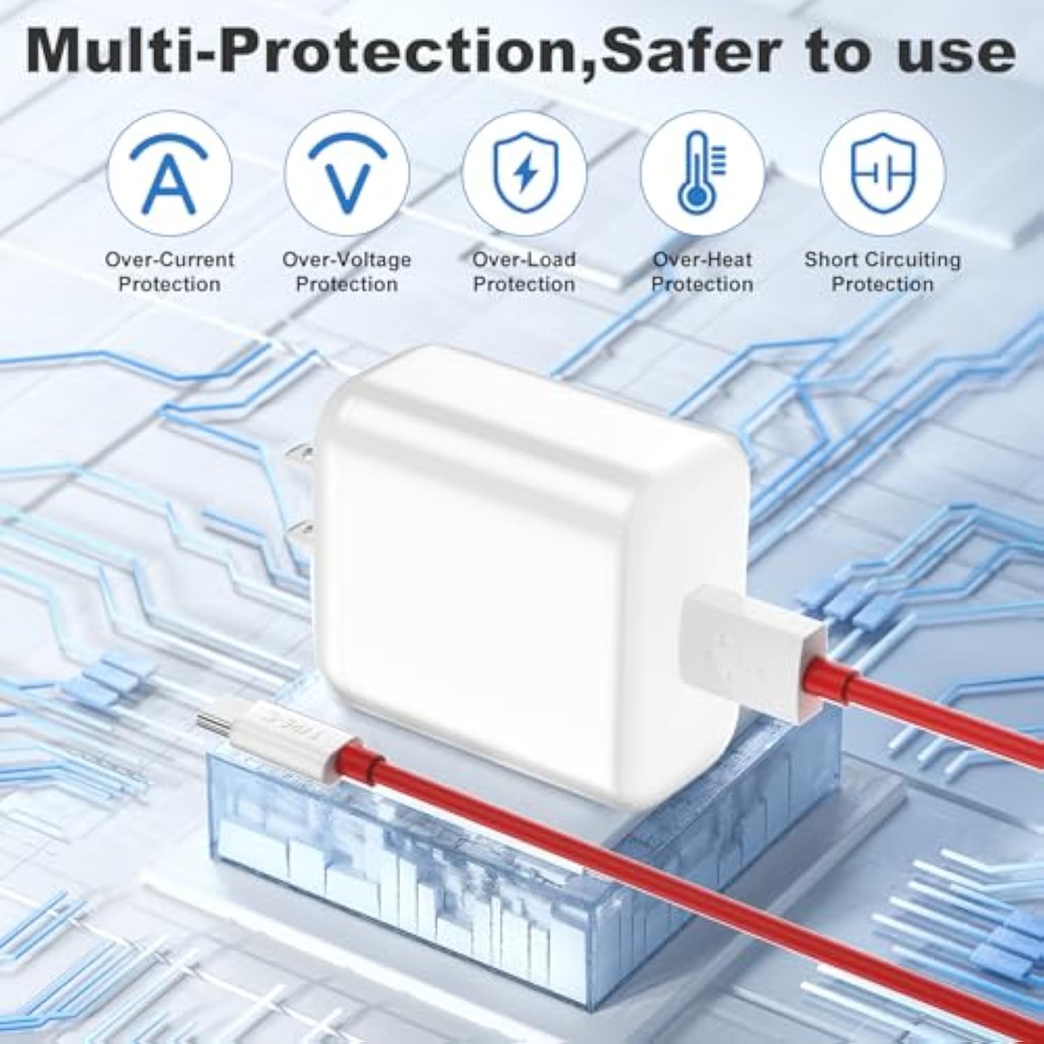 65W Warp Charger For Oneplus 13R Open Pad 10 Pro 10R 9 Pro 9 8T, 10V 6.5A Rapid Wall Power Adapter Fast Charger Block Replacement For Oneplus Nord 2T/9R/9Rt With Usb A To C Charge Cable 3.3Ft