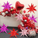 72 Pcs Pink Red Rose Gold Star Balloons, Big 26 Inch Explosion Starbur