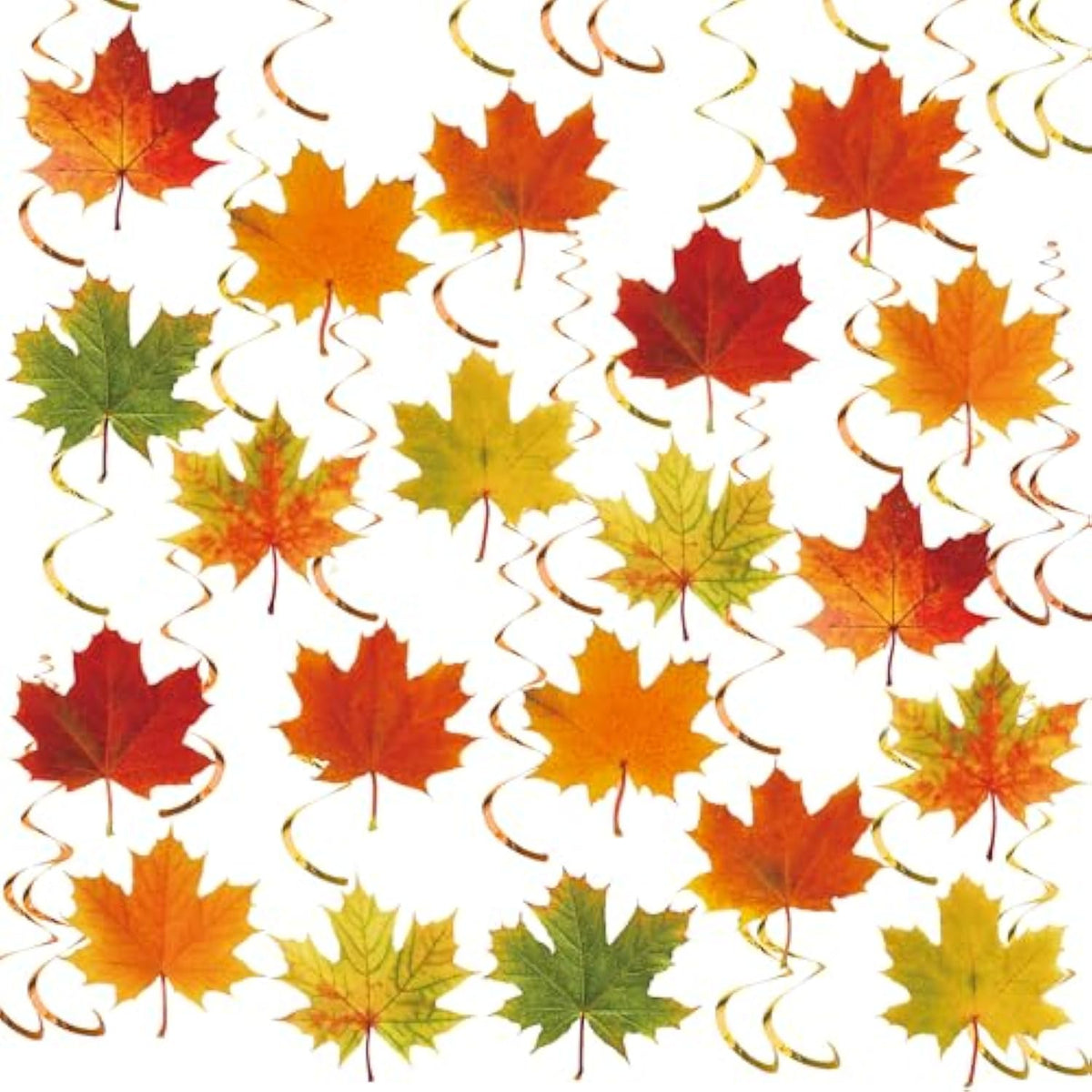 36 Pcs Fall Leaves Hanging Swirls Maple Leaves Swirls Streamer Autumn Swirl Decorations Thanksgiving Ceiling Hanging Decorations For Home Autumn Thanksgiving Harvest Party Decor