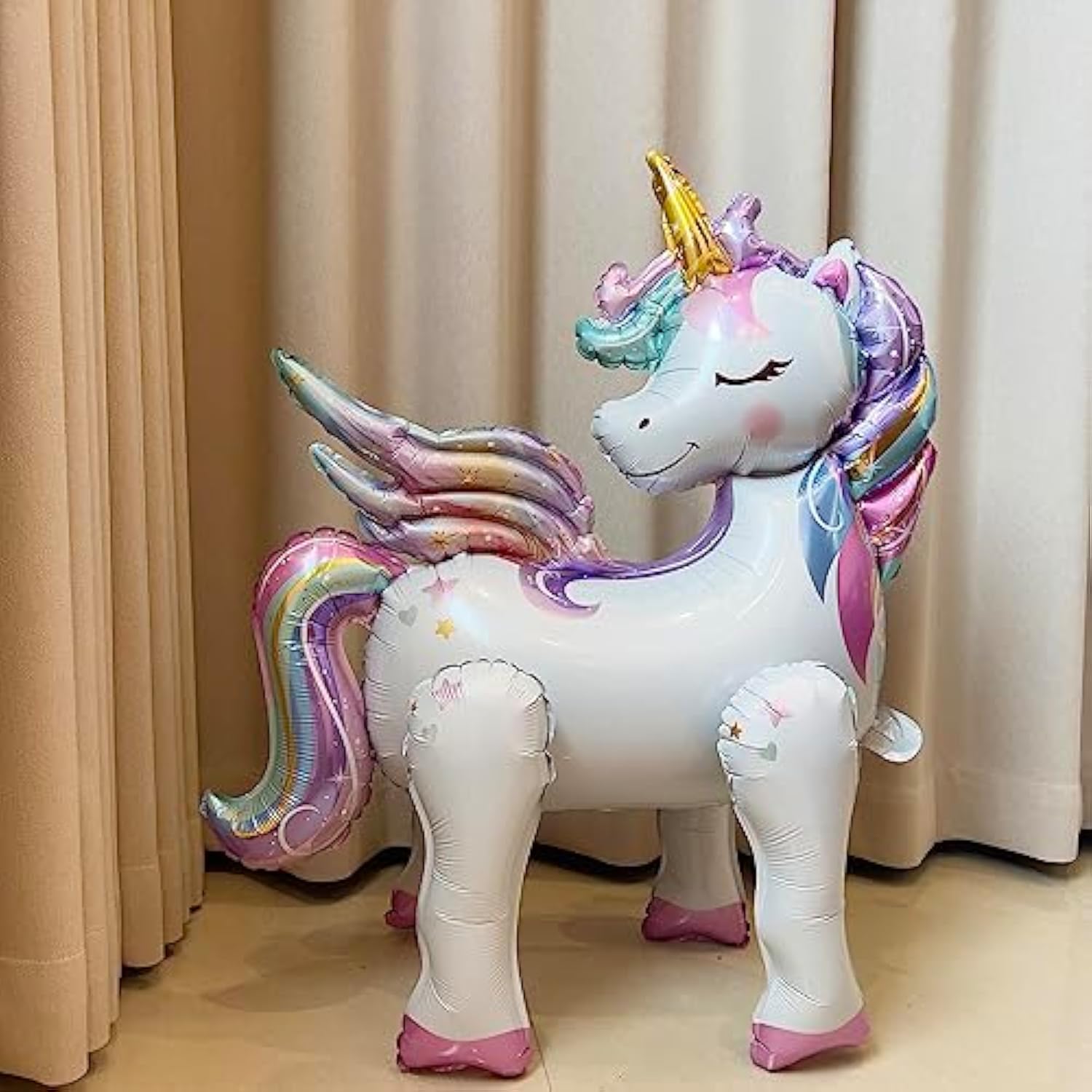 2pcs 28" Standing Unicorn Balloons for Girls Rainbow Birthday Decorations