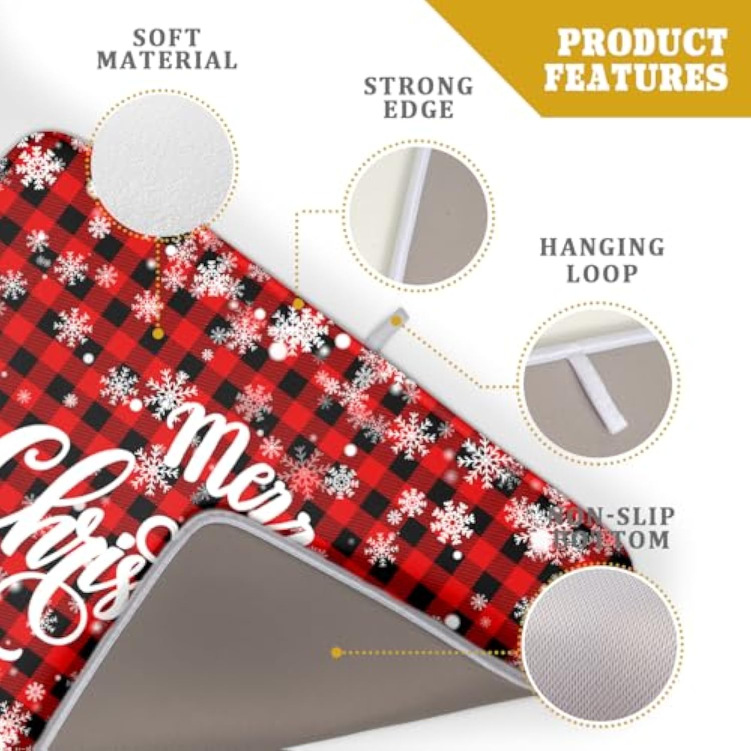 Christmas Dish Drying Mats For Kitchen Counter 18"X24" Merry Christmas Snowflake Microfiber Reversible Drying Mat Kitchen Accessories Christmas Dish Drainer Pad For Coffee Bar Tableware Protector