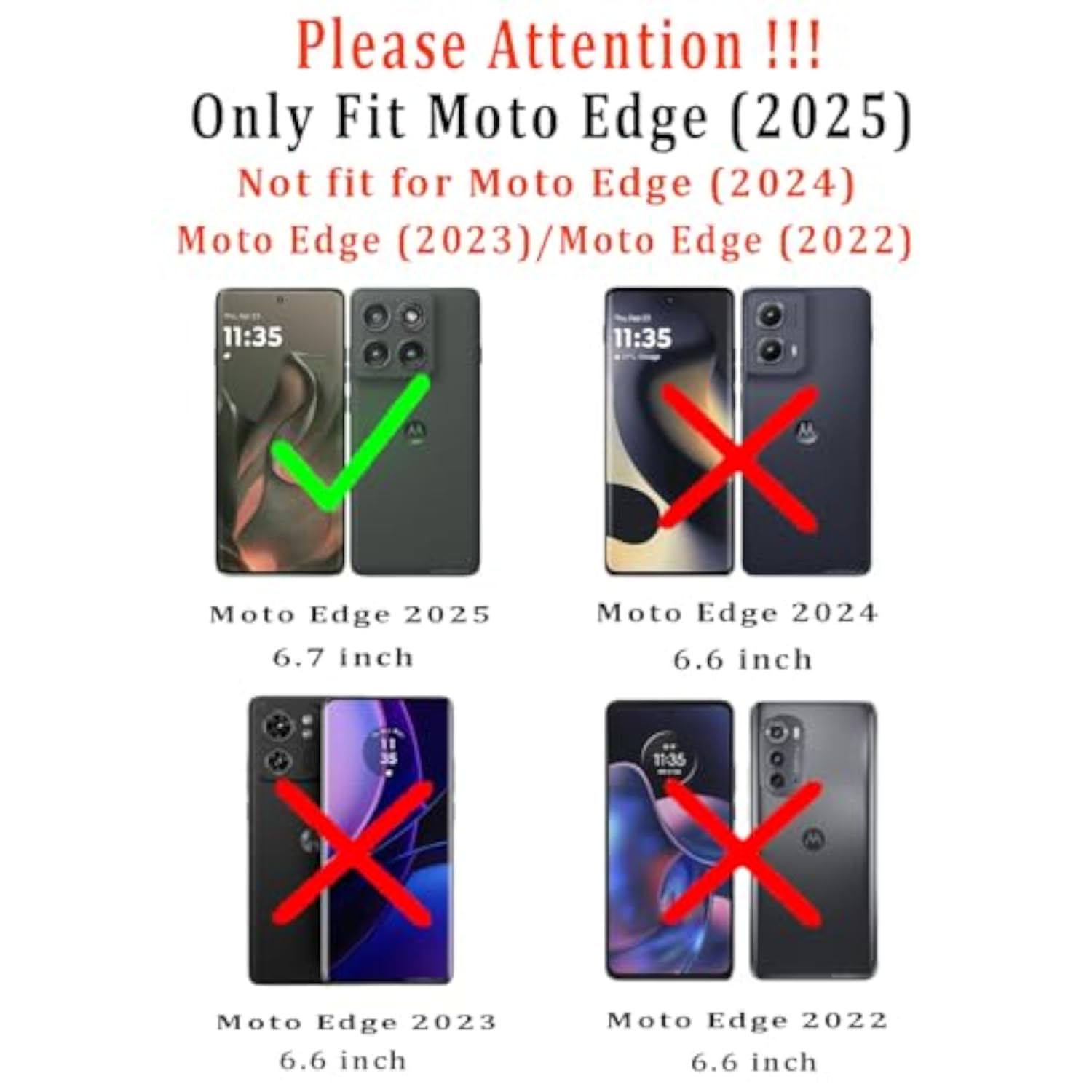 Motorola Edge 2025 Case with Screen Protectors and Camera Cover, Military Grade 16ft Drop Tested Cover with Magnetic Kickstand Protective Case for Moto Edge 2025, Blue