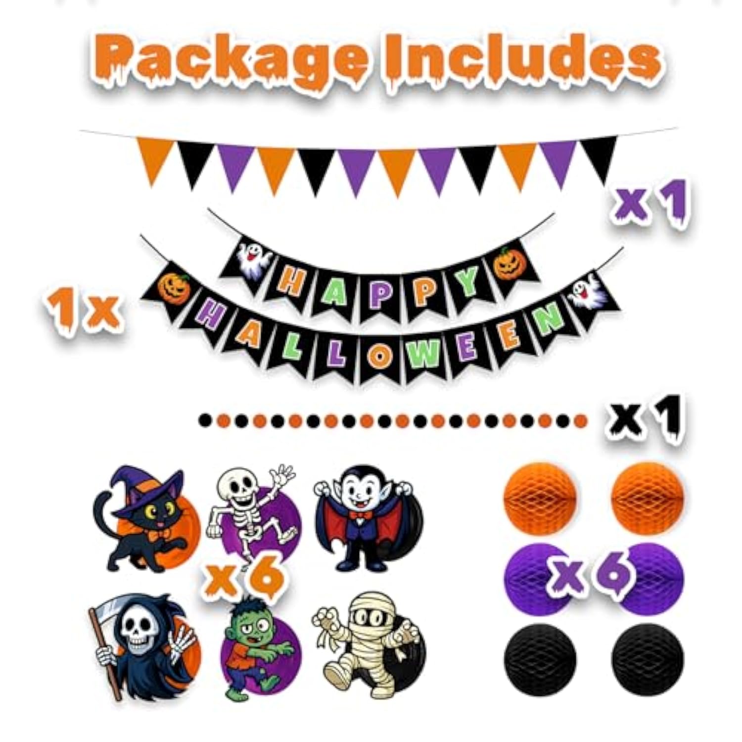 Happy Halloween Banner Kit Indoor Outdoor Party Decorations Home Classroom