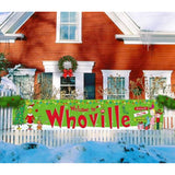 Merry Christmas Fence Banner Green Elf Xmas Winter Holiday Party Decor Yard Porch Sign Decoration Photo Booth Backdrop (Green-A)