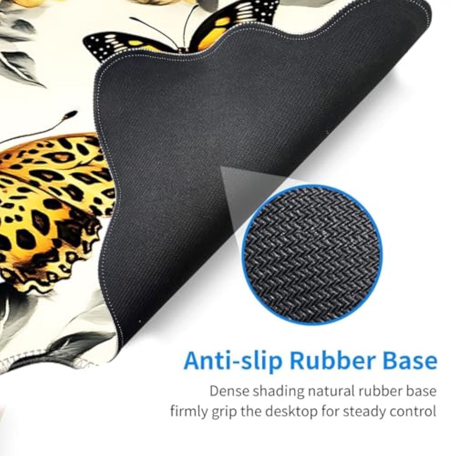 Desk Mat, Mouse Pad With Wrist Rest, 4-In-1 Large Mouse Pads For Desk, Ergonomic Mouse Pad And Keyboard Wrist Rest Gaming Keyboard Mat For Office,Sunflower And Butterflies