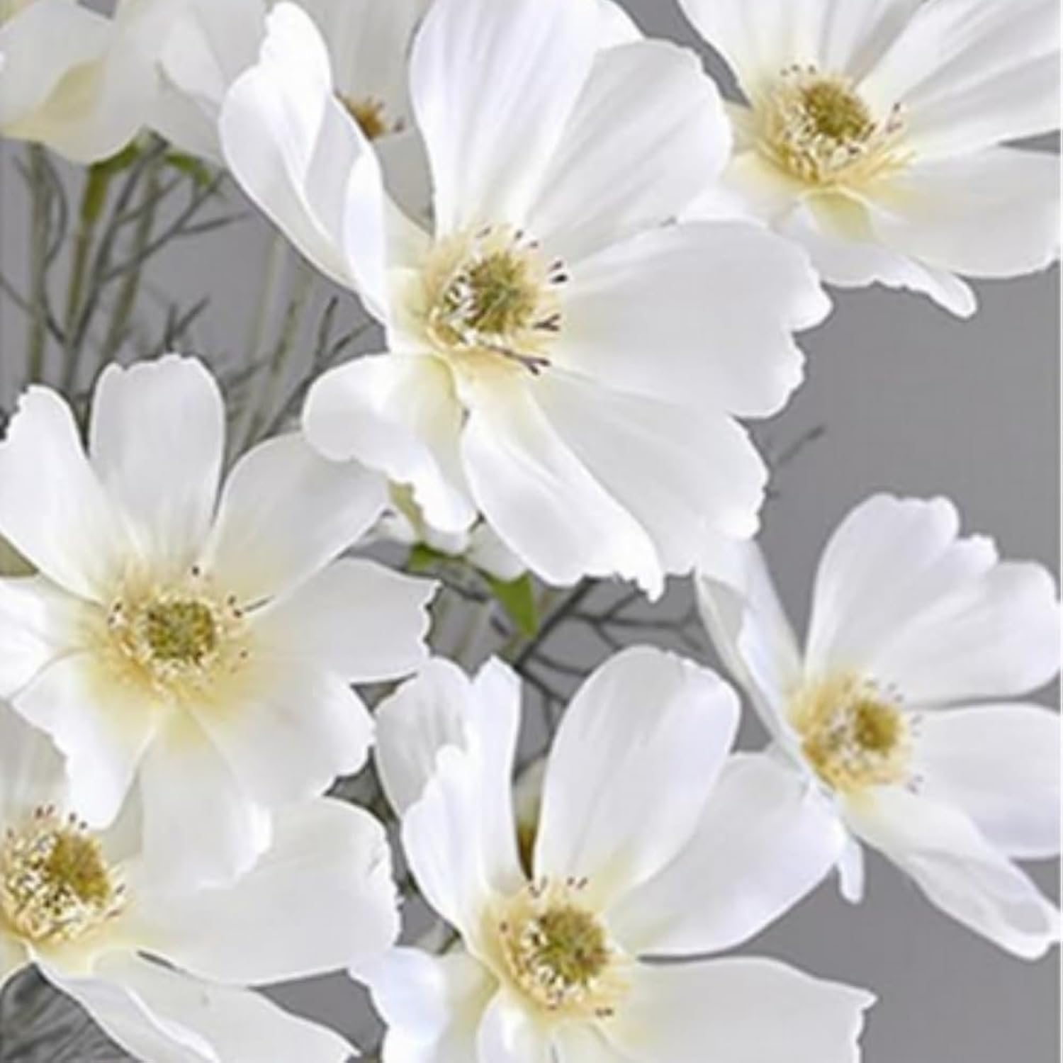 4 Pcs Artificial Fake Flowers Plants Cosmos Silk Flower Arrangements Wedding Bouquets Decorations ? 23.6''/60Cm Artificial Silk Daisy Fake Flowers Uv Resistant Outdoor Fake Wildflowers (Milky White)