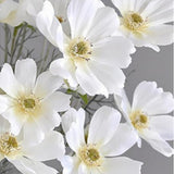 4 Pcs Artificial Fake Flowers Plants Cosmos Silk Flower Arrangements Wedding Bouquets Decorations ? 23.6''/60Cm Artificial Silk Daisy Fake Flowers Uv Resistant Outdoor Fake Wildflowers (Milky White)