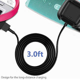 Fast Wall Charger for Fitbit Versa 2, USB Cable, 5V/5A, Black, Travel