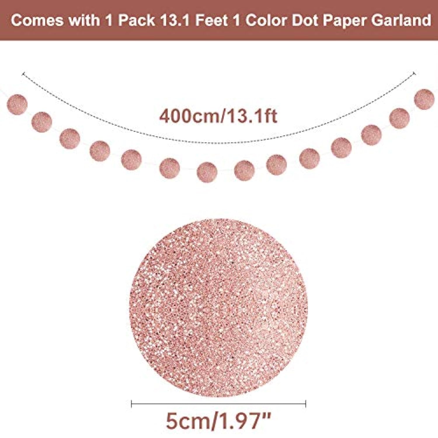 Rose Gold Party Decorations Set - Rose Gold Glittery Happy Birthday Banner, Foil Swirls ,Tissue Paper Pom Poms , Circle Dots Garland For Party Decorations,Girls Birthday