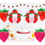 30 Pcs Strawberry Latex Balloons Sweet Berry First Birthday Decorations