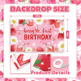 Strawberry Birthday Party Decorations For Girls Sweet One Birthday Decoration Backdrop For Berry First Birthday Party Supplies?5Ft X 3Ft?