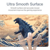 Japanese Sea Wave Large Mouse Pad Gaming Mouse Pad Xxl Art Large Mouse Pad Keyboard Mat Desk Mat Non-Slip Rubber Base