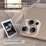 Compatible For Iphone 16 Pro/Iphone 16 Pro Max Camera Lens Protector, Bling Camera Cover With 9H Tempered Glass Lens Screen Protector Metal Ring Accessories (Glitter-Titanium Desert)
