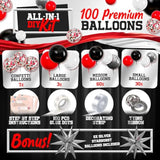 All-In-1 Red Black And White Balloon Arch Kit For Red And Black Birthday Party Decorations – Reds And Blacks Balloons For White Black And Red Balloon Garland Kit – Graduation Black And Red Balloons