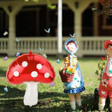 8Pcs Mushroom Balloons Red & White Foil for Forest Theme Party & Baby Shower