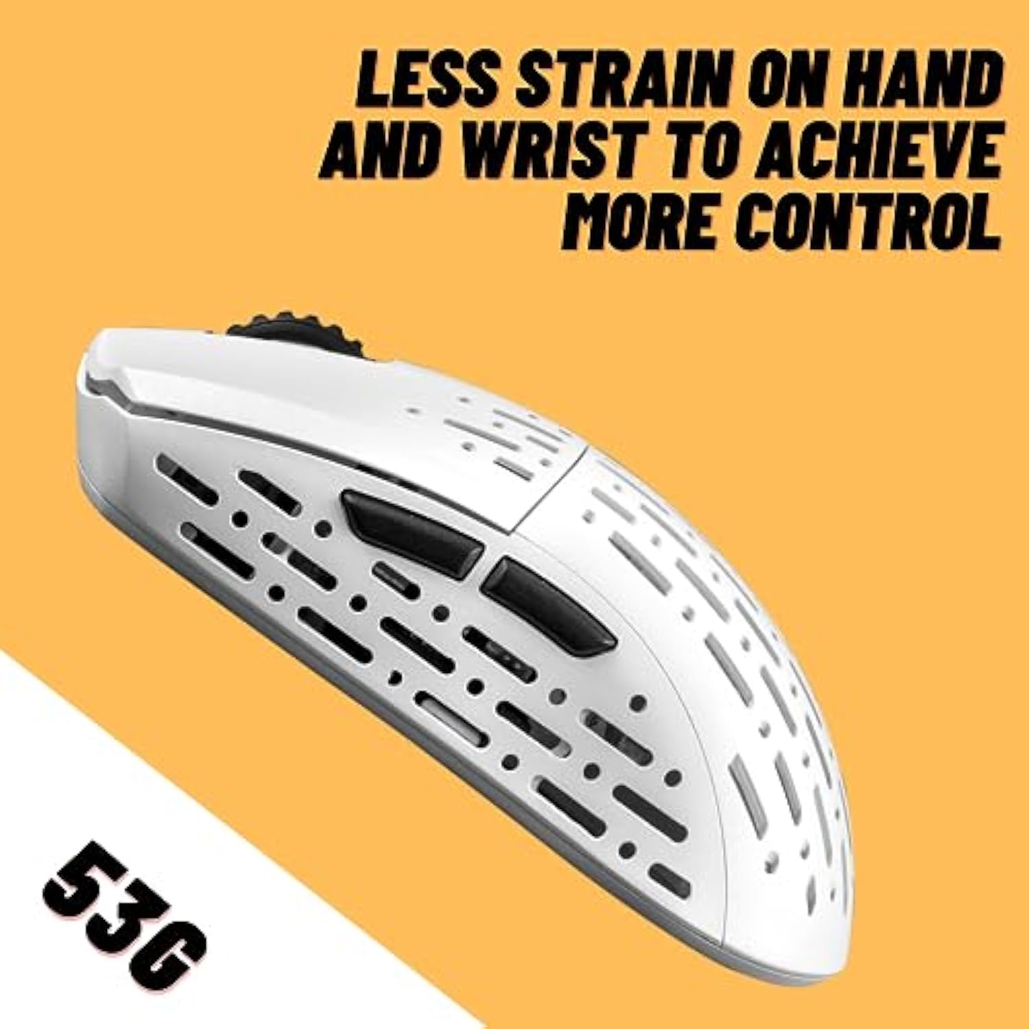 Sleeper, Wireless Gaming Mouse,19000 Dpi, 53G Lightweight, 6 Programmable Buttons, Long Battery Life, Paw3370 Sensor, For Esports/Fps Gaming/Laptop/Pc/Mac/Windows, White