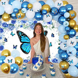73Pcs Blue Butterfly Balloon Garland Arch Kit, Butterfly Flower Party