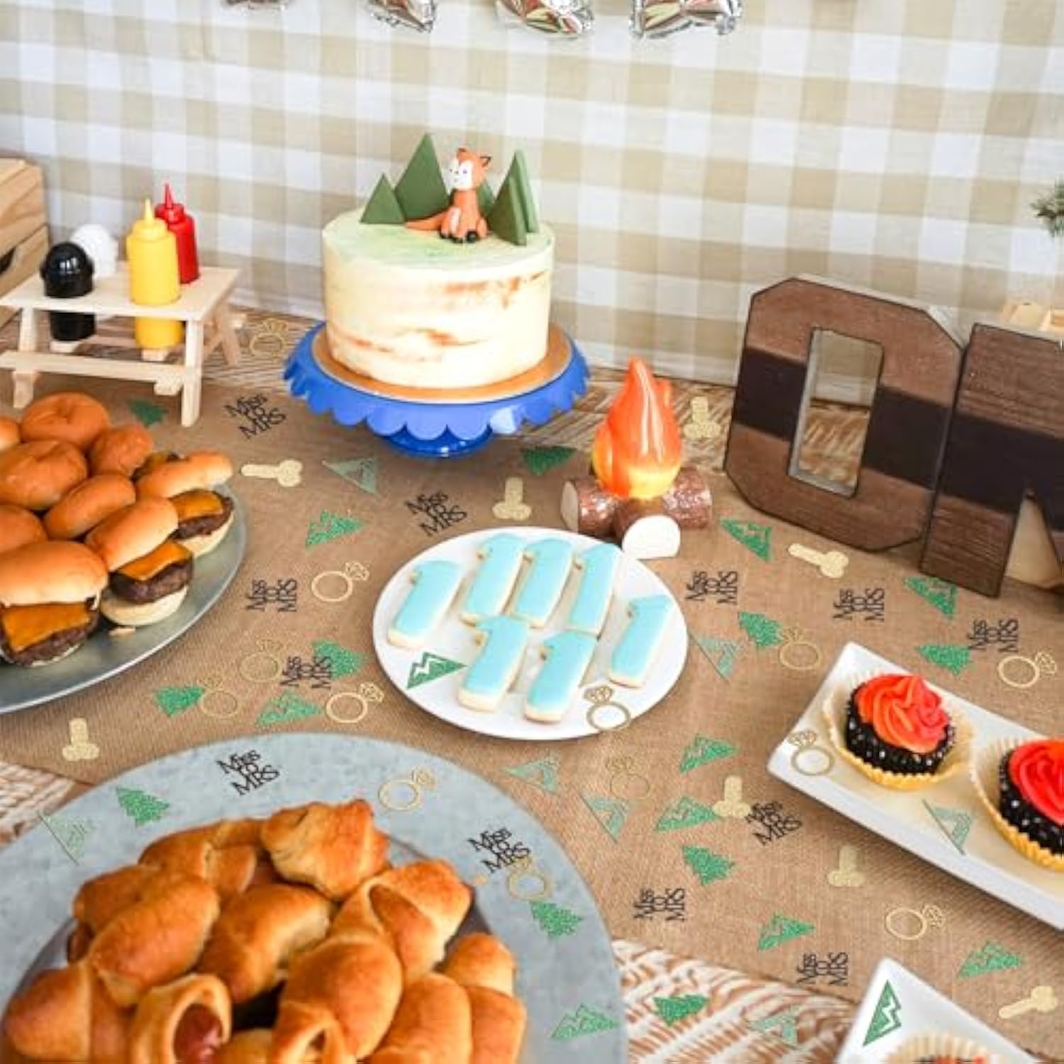 300 Pc Camp Bachelorette Table Confetti Gold Glitter Miss To Mrs & Tent Decor