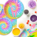 Tie Dye Party Decorations Tableware - Pastel Tie Dye Birthday Party Supplies, Plate, Cup, Napkin, Tablecloth, Cutlery, Girls Tie Dye 1St 2Nd 3Rd Birthday Baby Shower Decorations | Serve 24