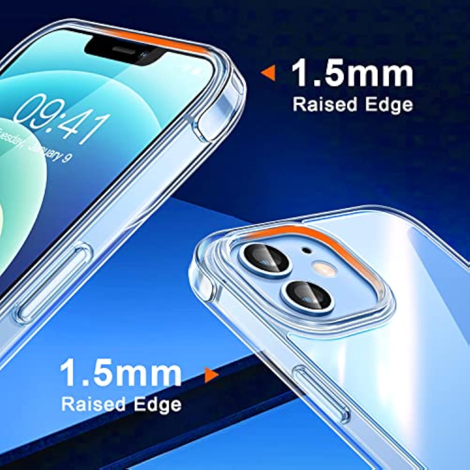 Clear Compatible With Iphone 12 Case/Iphone 12 Pro Case [ Drop Protection] Not Yellowing Shockproof Protective Cover Bumpers Slim Thin Phone Case 6.1 Inch