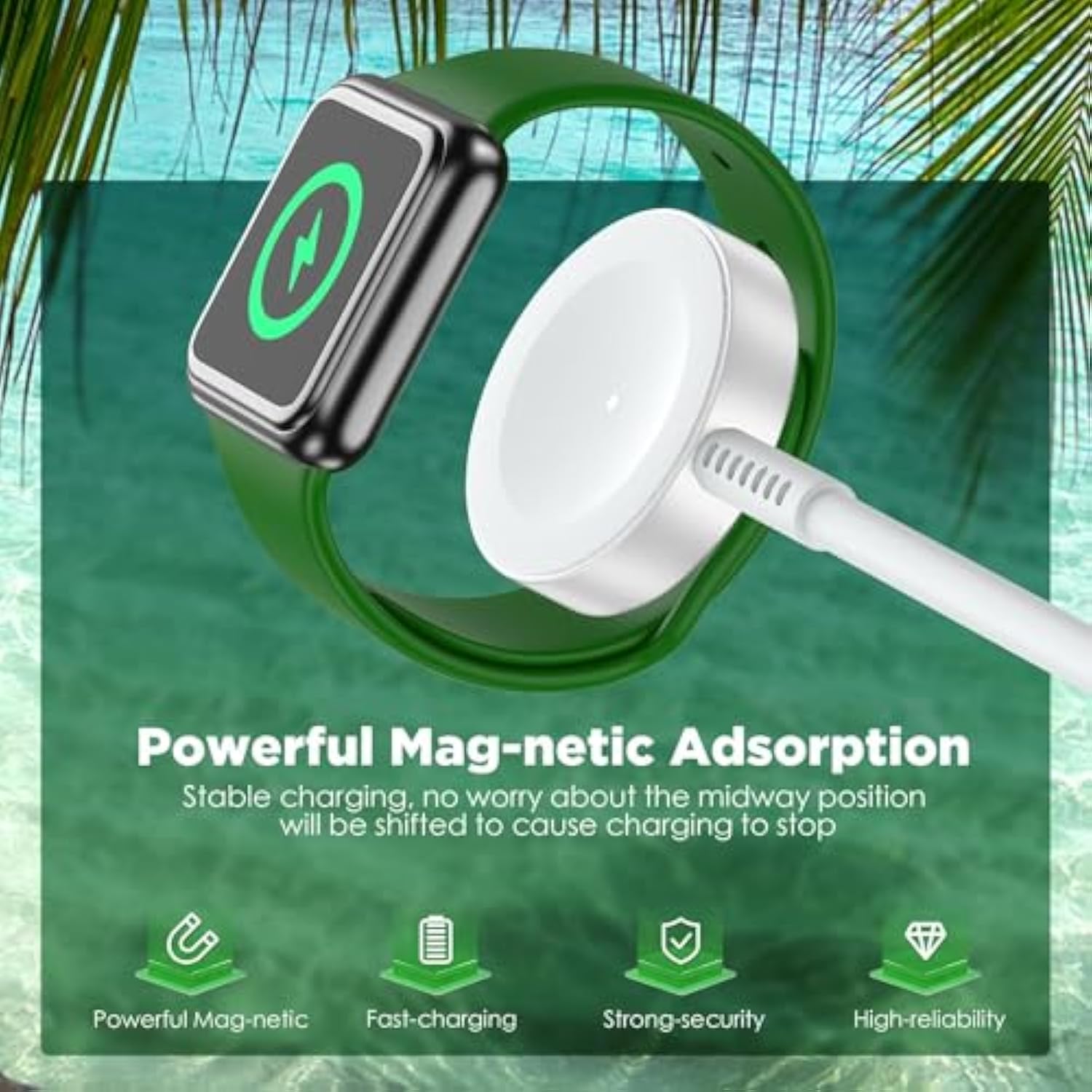 2Pack Upgraded For Apple Watch Charger Cable, 3Ft Usb C To Magnetic Wireless Fast I-Watch Charging Cord [Portable], Compatible With Iwatch Series Ultra10/9/8/7/6/Se/Se2/5/4/3/2 - White