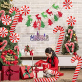 Red Candy Cane Foil Mylar Balloons for Christmas & New Year Party Decor